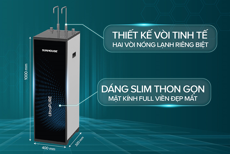 Máy lọc nước nóng lạnh RO Sunhouse SHA76620KL - Hàng chính hãng