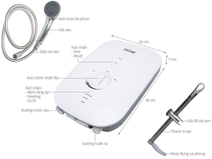 Máy nước nóng Ferroli Divo SSP 4.5S - Hàng chính hãng