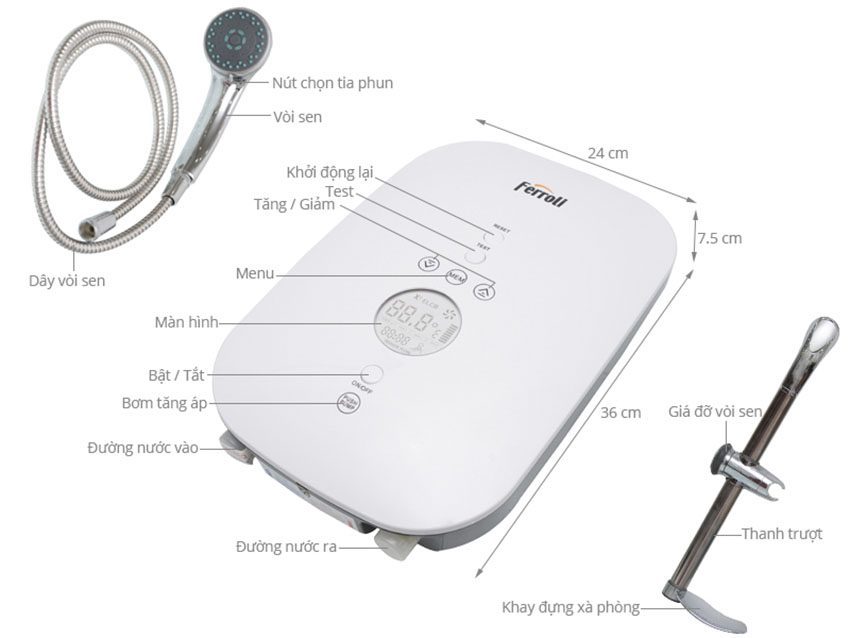 Máy nước nóng Ferroli Divo SDP 4.5S - Hàng chính hãng