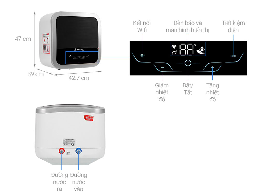 Máy nước nóng Ariston 30 lít AN2 30 TOP WIFI  - Hàng chính hãng