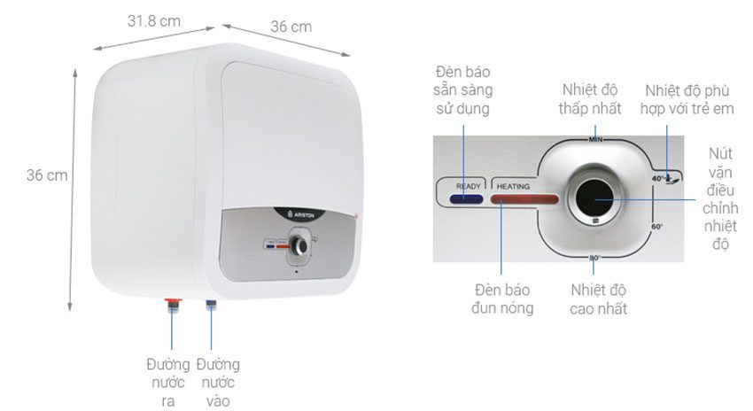 Máy nước nóng gián tiếp Ariston AN2 15 RS 2.5 FE - Hàng chính hãng