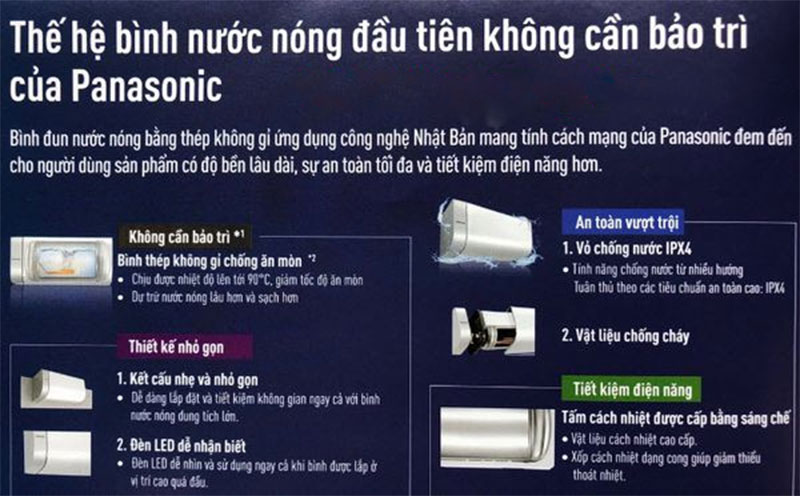 Máy nước nóng gián tiếp Panasonic DH-15HBMVW - Hàng chính hãng