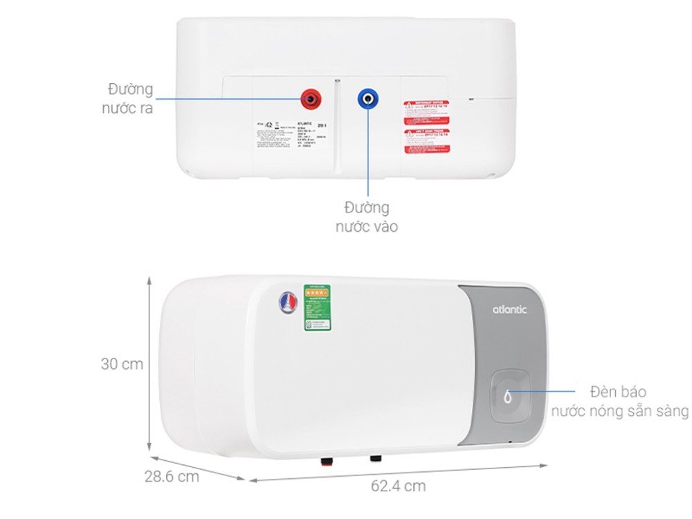 Bình nóng lạnh gián tiếp Atlantic SWH 20H M-6 AMI SLIM - Hàng chính hãng