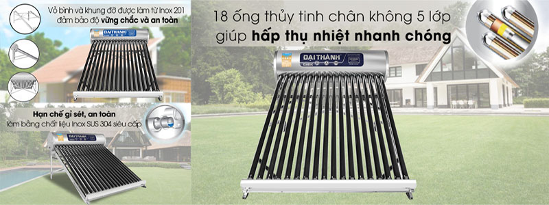 Máy nước nóng năng lượng mặt trời Đại Thành 180 lít Classic 58-18 - Hàng chính hãng