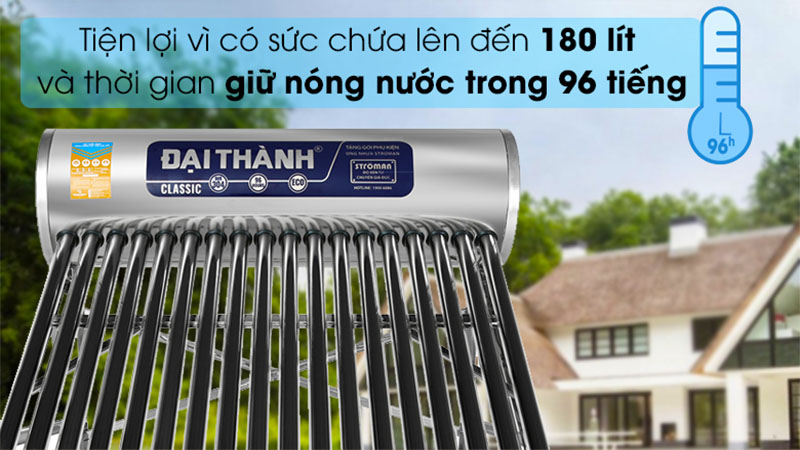 Máy nước nóng năng lượng mặt trời Đại Thành 180 lít Classic 58-18 - Hàng chính hãng