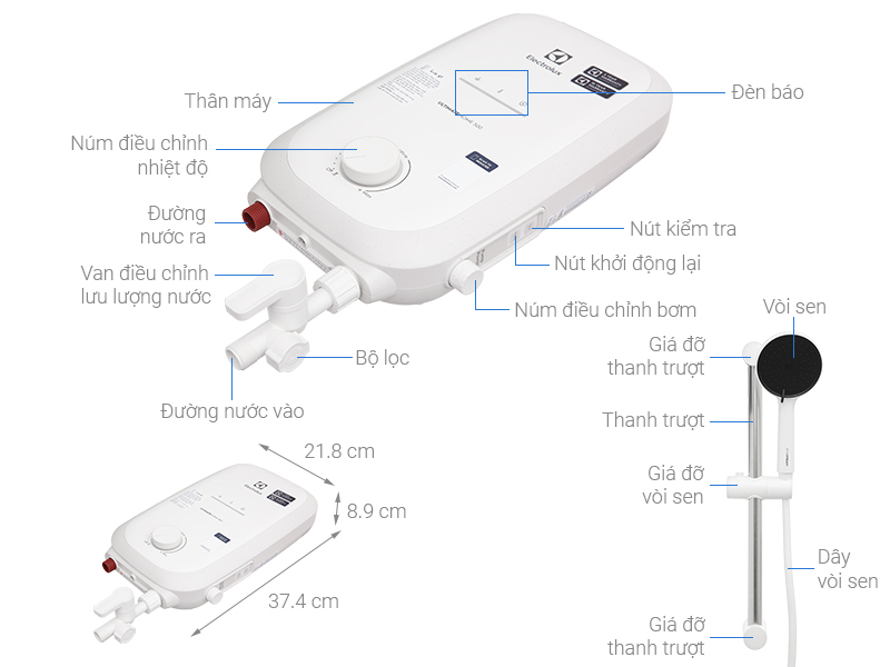 Máy nước nóng trực tiếp Electrolux EWE451QB-W4 - Hàng chính hãng