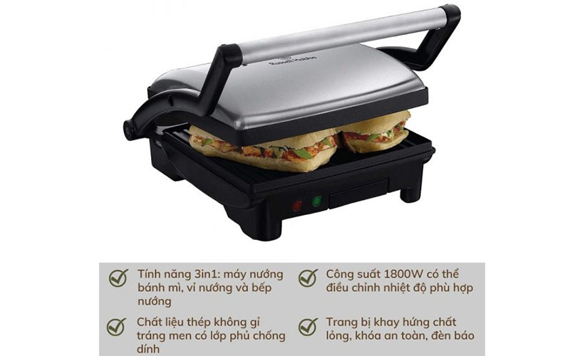 Máy nướng đa năng 3 trong 1 Russell Hobbs Panini 17888-56 - Hàng chính hãng