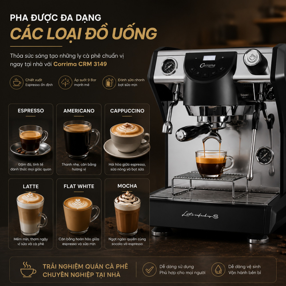 Máy pha cà phê Corrima CRM 3149 - Hàng chính hãng