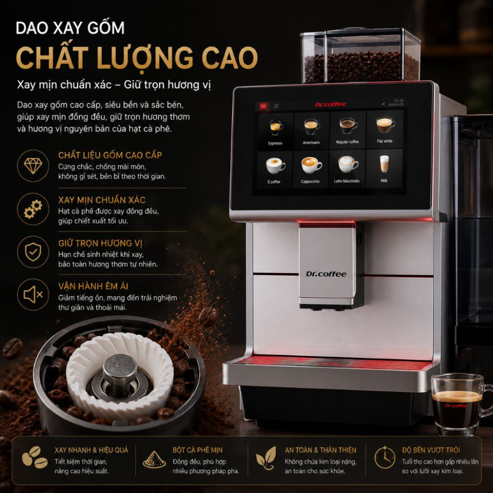 Máy pha cà phê tự động Dr.Coffee M12 BIG PLUS - Hàng chính hãng