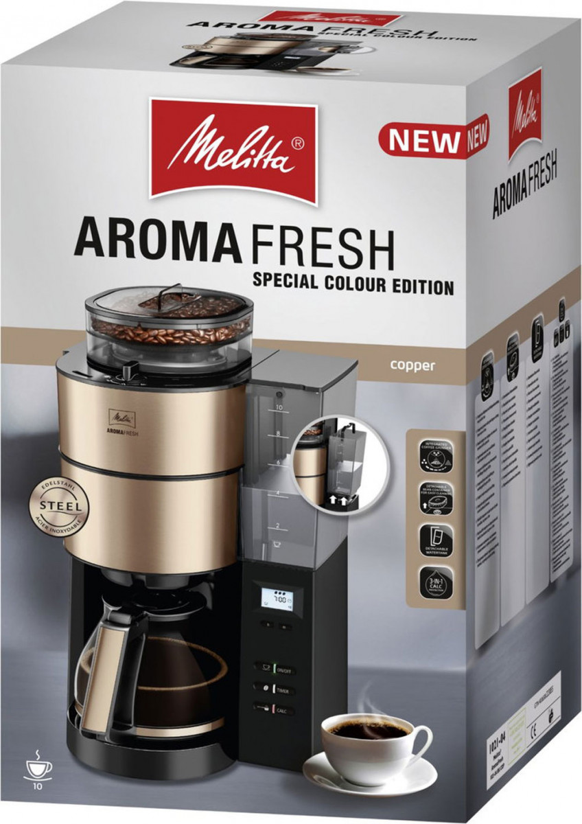 Máy pha cà phê giấy lọc Melitta AromaFresh Glass copper - Hàng chính hãng