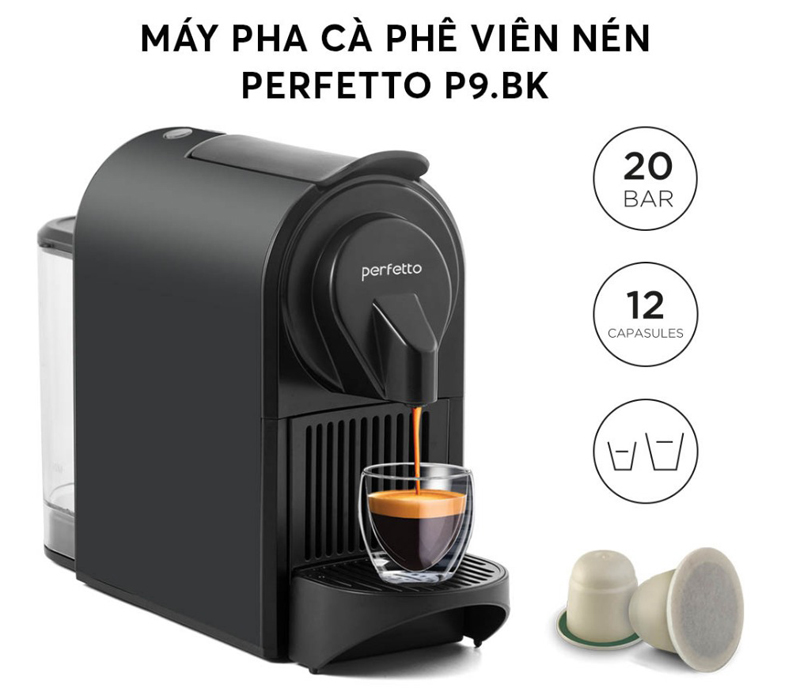 Máy pha cà phê viên nén Perfetto P9.BK - Hàng chính hãng