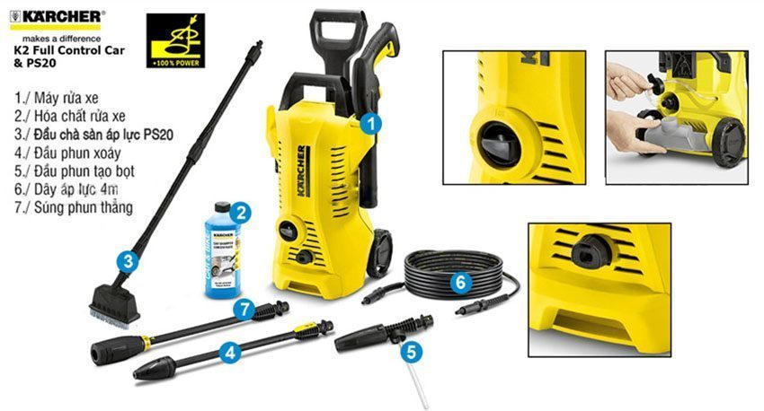 Máy phun áp lực Karcher K2 FULL CONTROL CAR & PS 20 *EU - Hàng chính hãng