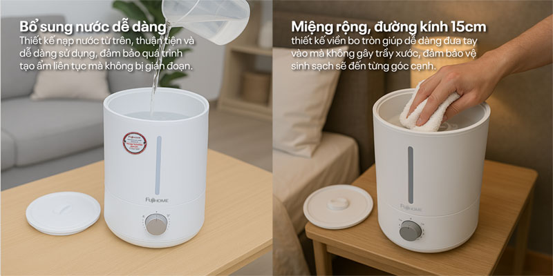 Máy phun sương tạo ẩm, xông tinh dầu Fujihome HM06M - Hàng chính hãng