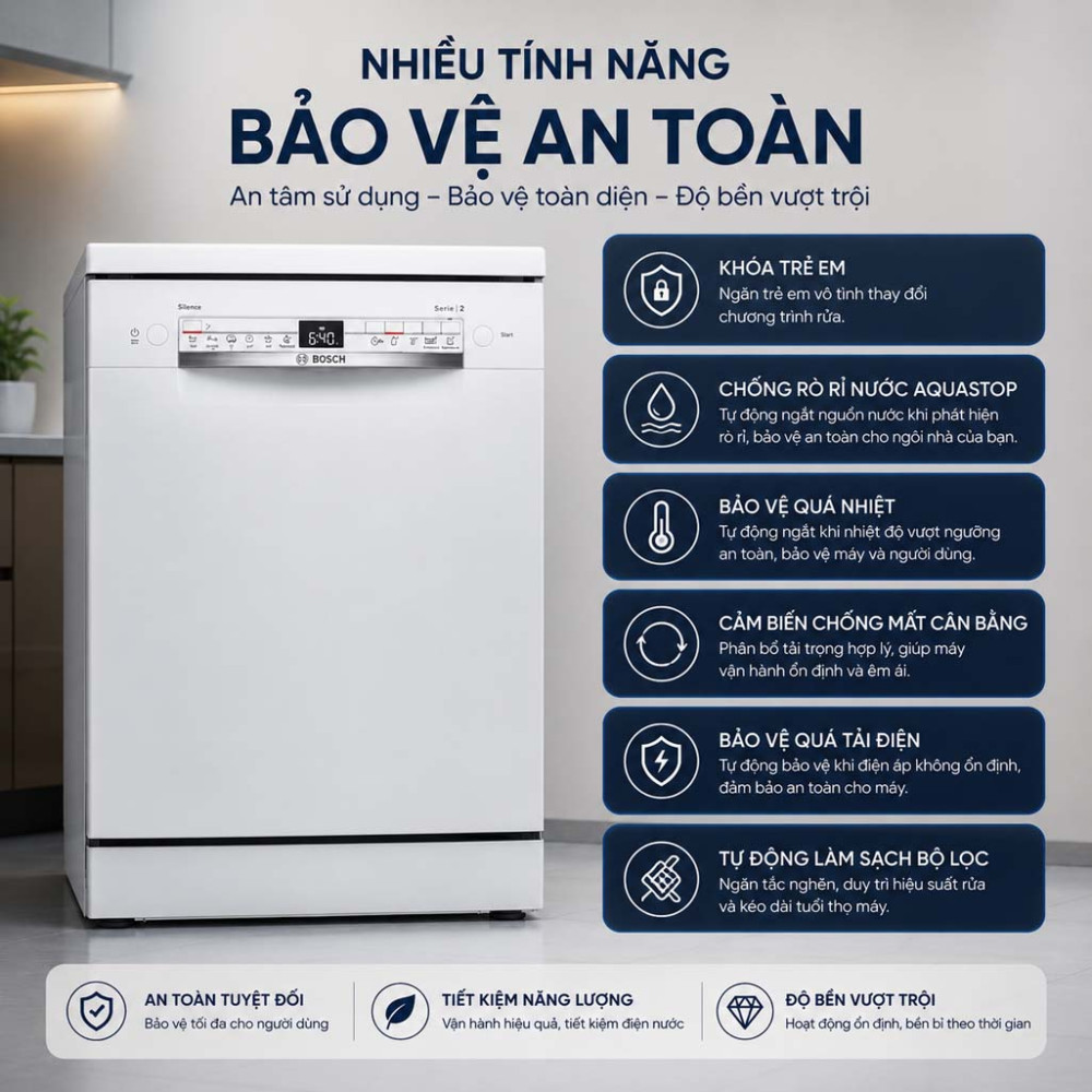 Máy rửa bát độc lập Bosch SPS2HKW58E Series 2 - Hàng chính hãng