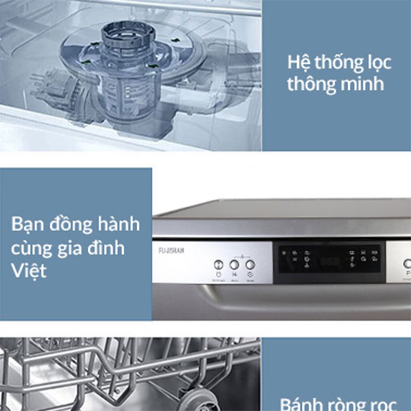 Máy rửa bát Fujishan FJVN08-S07F - Hàng chính hãng