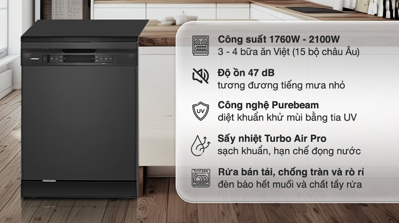 Máy rửa chén độc lập Hafele HDW-F605B (535.29.660) - Hàng chính hãng