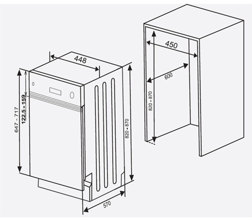 Máy rửa bát Hafele HDW-HI45A 533.23.275 - Hàng chính hãng