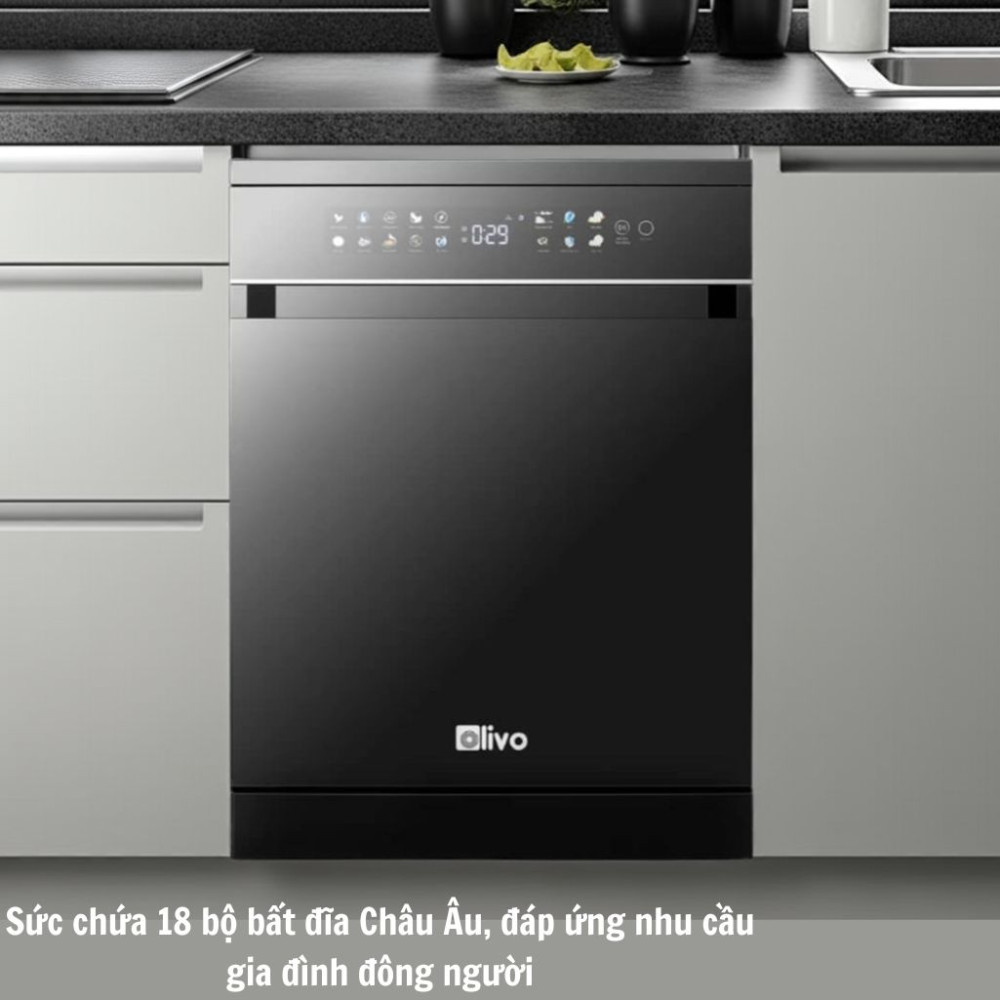 Máy rửa bát Olivo DW18 - Hàng chính hãng