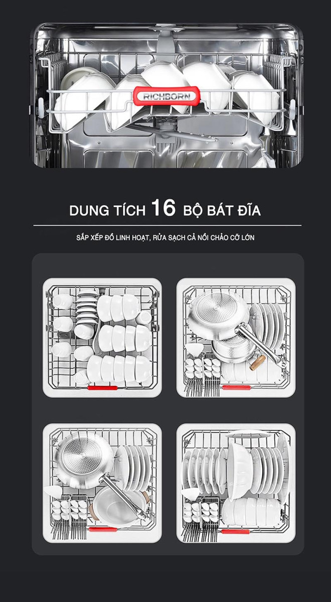 Máy rửa bát Richborn RDG6080SUB  - Hàng chính hãng