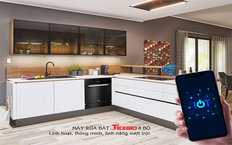 Máy rửa bát Texgio TGWF68GB  - Hàng chính hãng