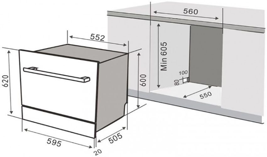 Máy rửa bát âm tủ Kaff KF-BISW800 - Hàng chính hãng