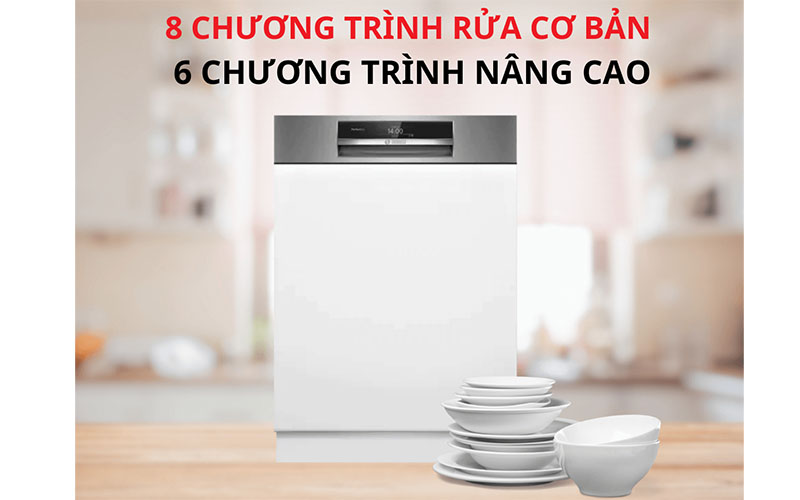 Máy rửa bát bán âm Bosch SMI8TCS01E - Hàng chính hãng