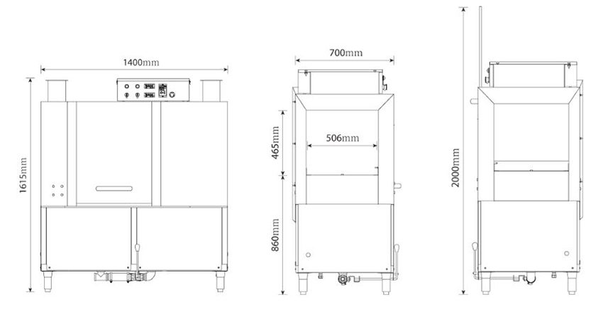 Máy rửa bát băng chuyền Dolphin DRC-1E - Hàng chính hãng
