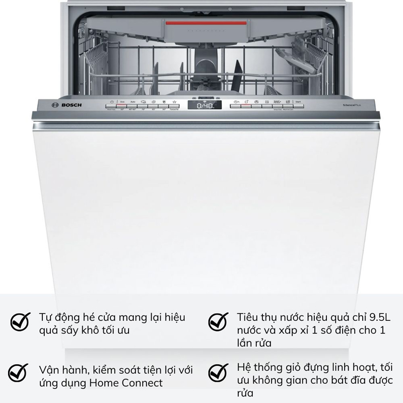 Máy rửa bát Bosch SMV4ECX14E - Hàng chính hãng