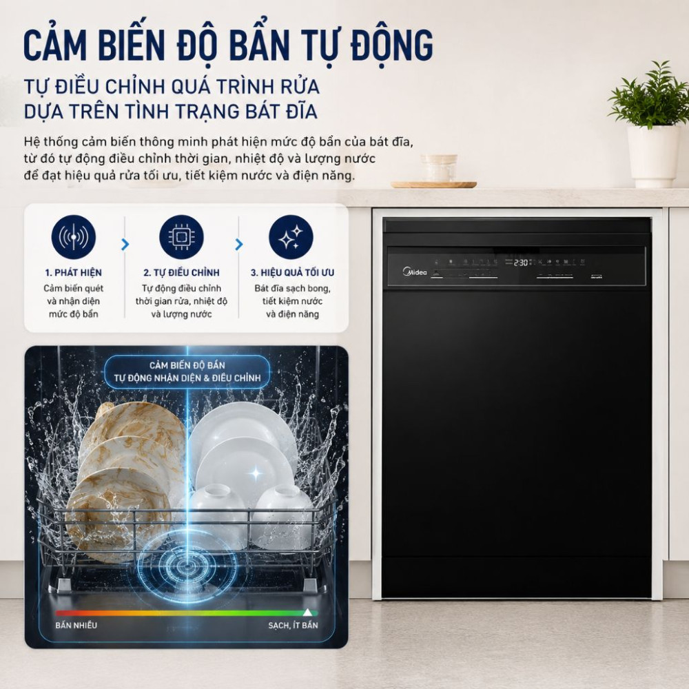 Máy rửa bát độc lập Panasonic 60cm NP-6X4MSEVN - Hàng chính hãng