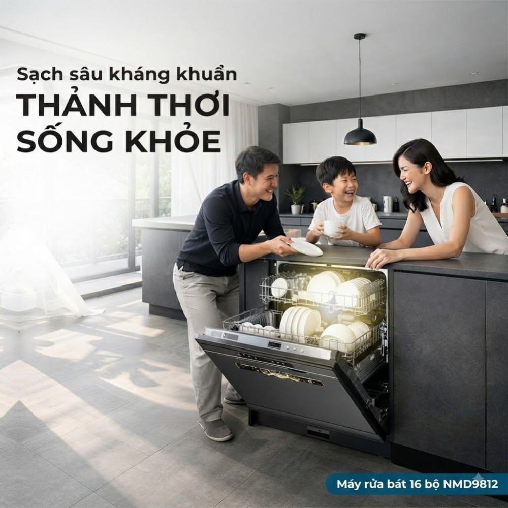Máy rửa bát độc lập 16 bộ Nagakawa NMD9812 - Hàng chính hãng