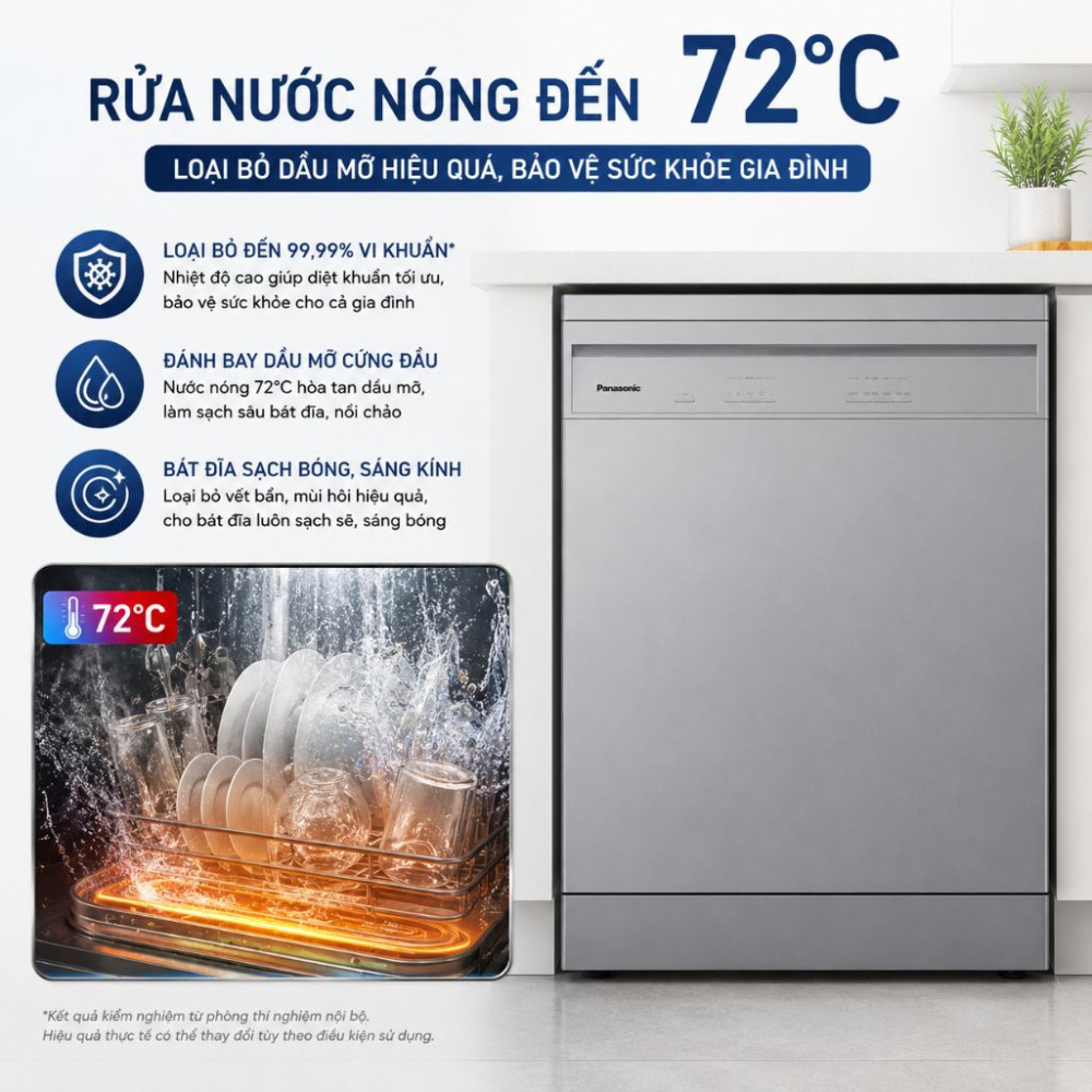 Máy rửa bát độc lập Panasonic 60cm NP-6V4MUEVN - Hàng chính hãng