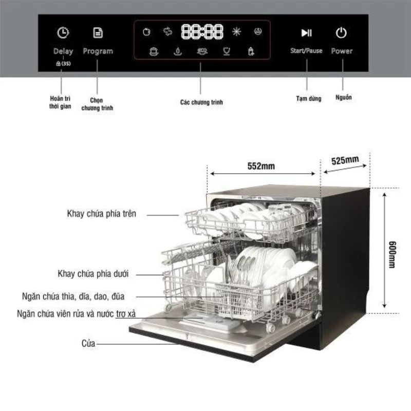 Máy rửa bát Kocher KDEU-8839 - Hàng chính hãng