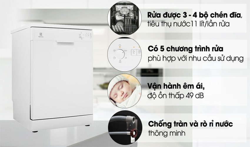 Máy rửa chén Electrolux ESF5206LOW - Hàng chính hãng