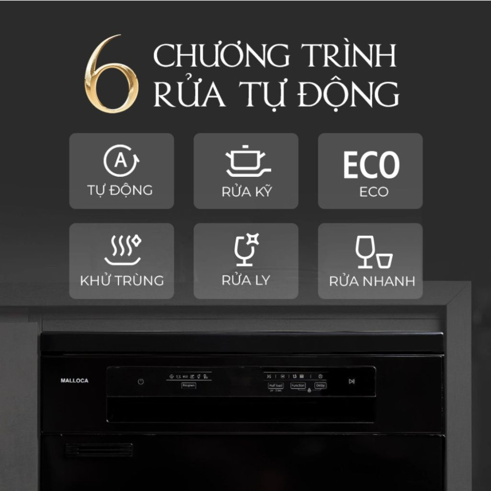 Máy rửa chén Malloca MDW15-5035TD - Hàng chính hãng