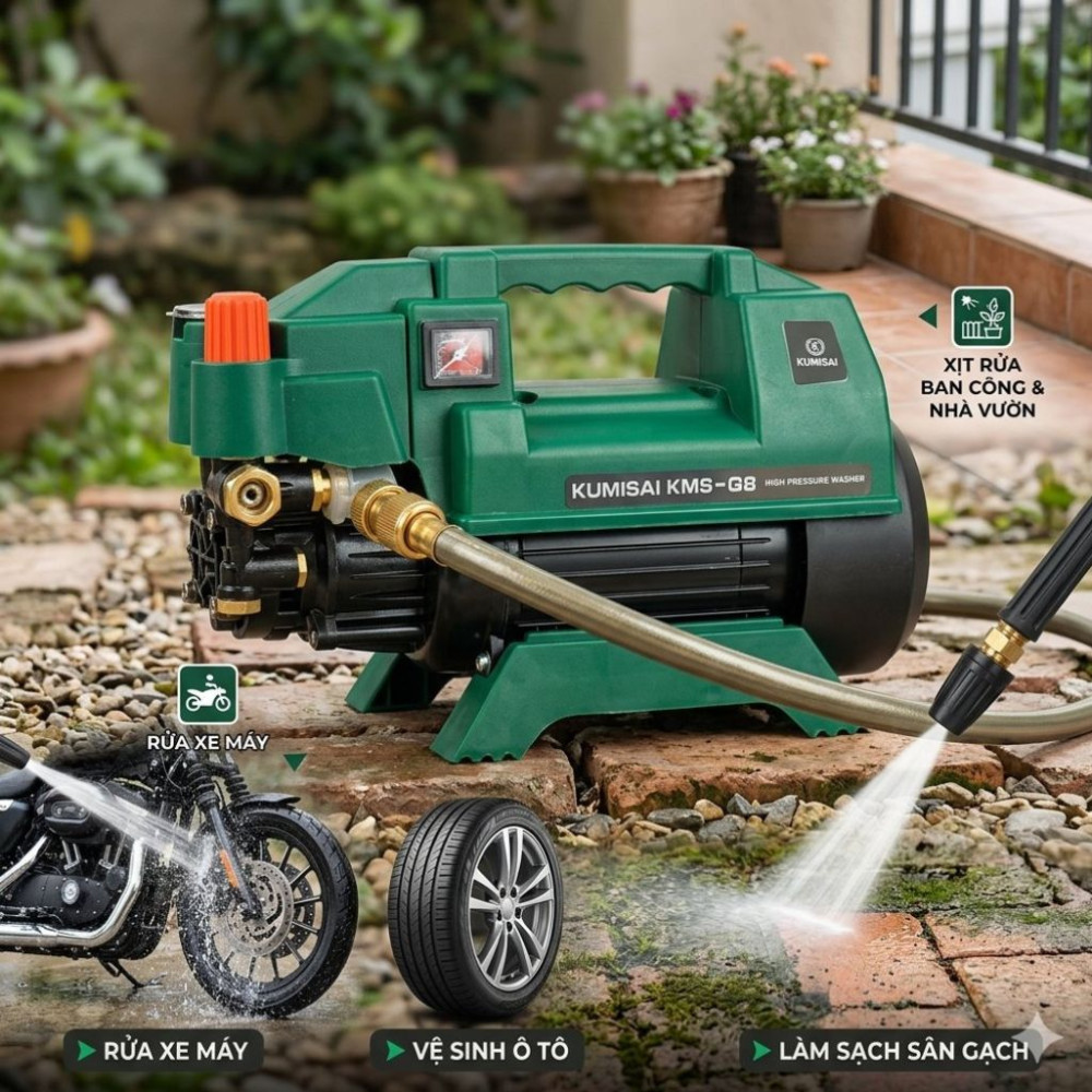 Máy rửa xe gia đình Kumisai KMS-Q8 - Hàng chính hãng