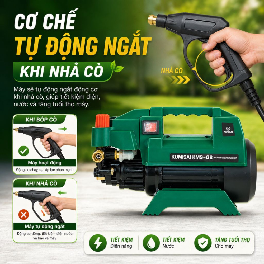 Máy rửa xe gia đình Kumisai KMS-Q8 - Hàng chính hãng