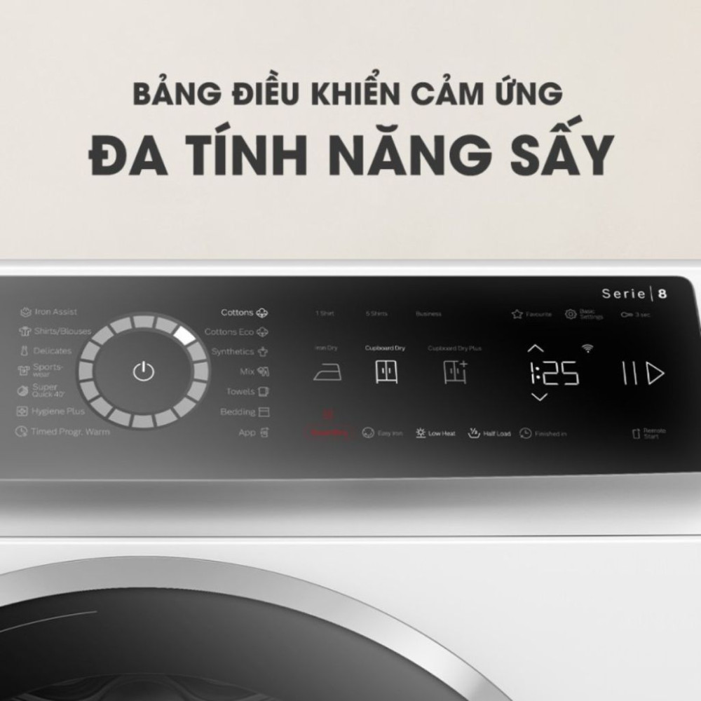 Máy sấy bơm nhiệt Bosch 9 kg WQB245B0SG - Hàng chính hãng