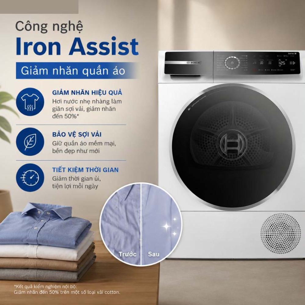 Máy sấy bơm nhiệt Bosch 9 kg WQB245B0SG - Hàng chính hãng