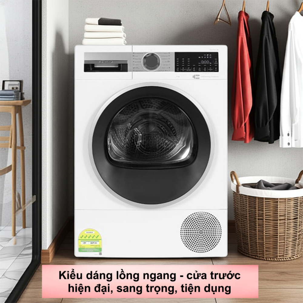 Máy sấy bơm nhiệt Bosch 9 kg WQG24570SG - Hàng chính hãng