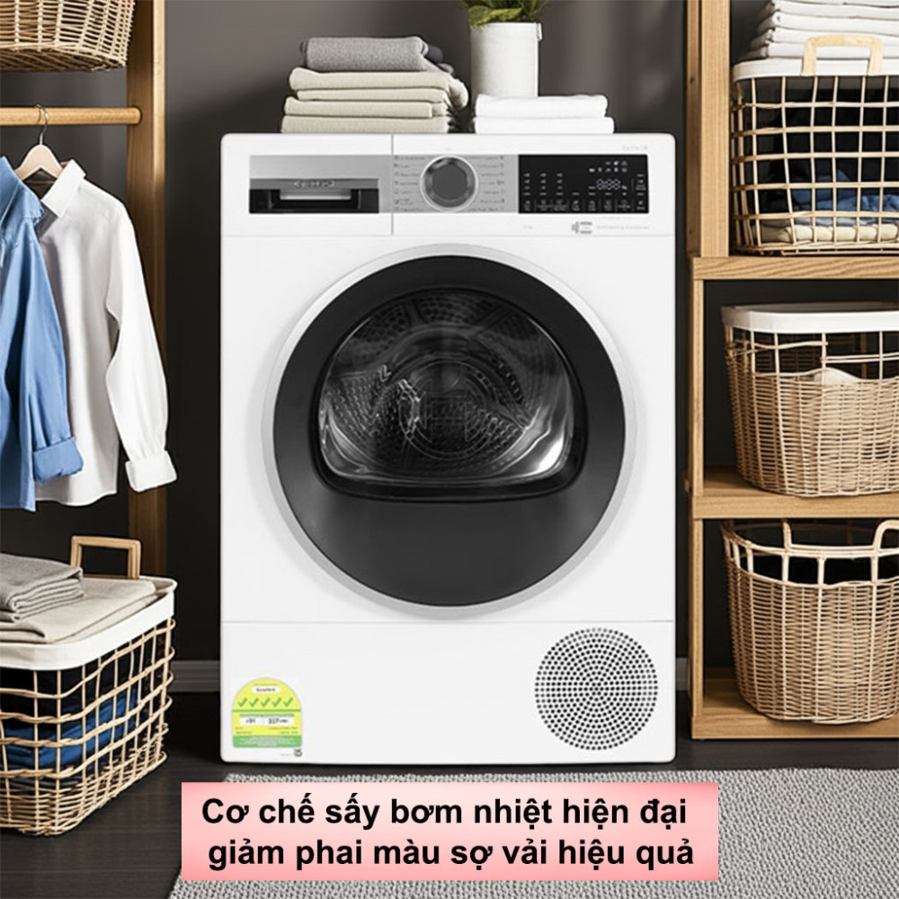 Máy sấy bơm nhiệt Bosch 9 kg WQG24570SG - Hàng chính hãng