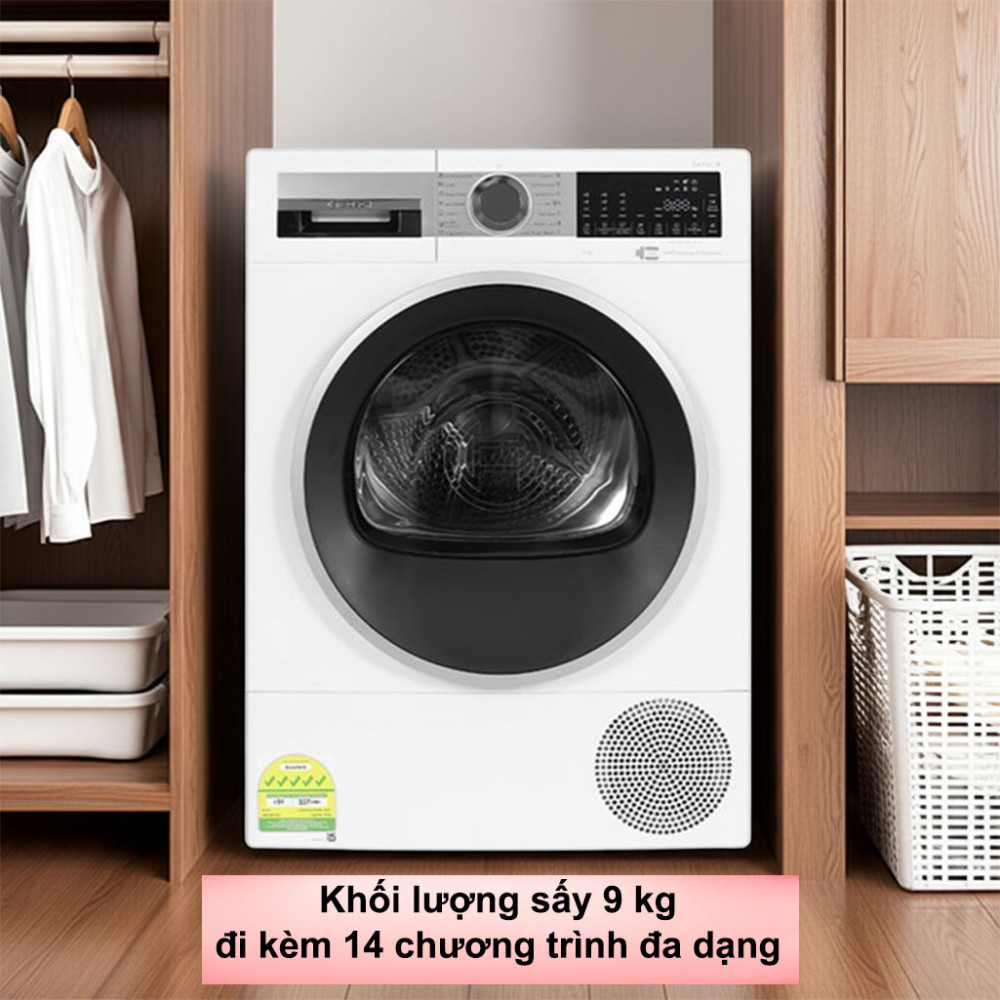 Máy sấy bơm nhiệt Bosch 9 kg WQG24570SG - Hàng chính hãng