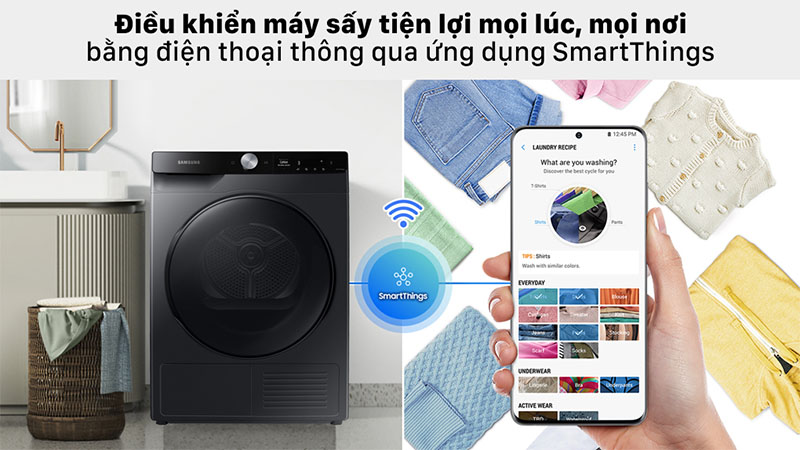 Máy sấy bơm nhiệt Inverter Samsung 9 Kg DV90T7240BB/SV - Hàng chính hãng