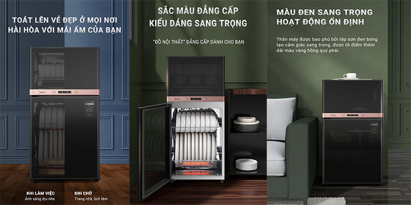 Máy sấy chén bát Midea MXV-ZLP80XC65-R - Hàng chính hãng