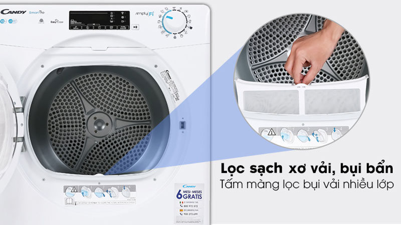 Máy sấy quần áo Candy CSOC10TE-S - 10kg - Hàng chính hãng