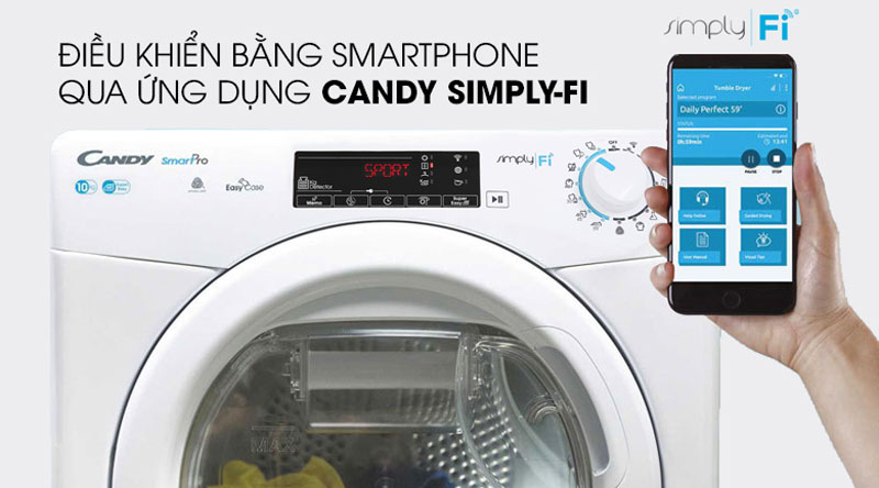 Máy sấy quần áo Candy CSOC10TE-S - 10kg - Hàng chính hãng