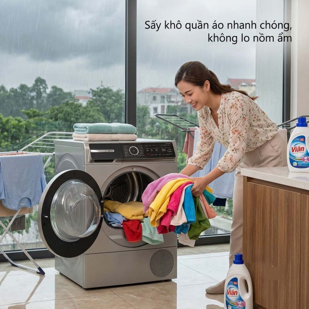 Máy sấy bơm nhiệt Bosch 9 kg WQB246CX0 - Serie 8 - Hàng chính hãng