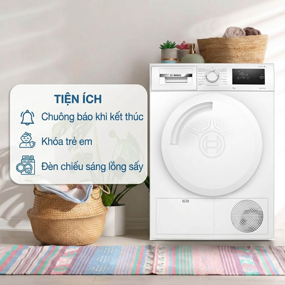 Máy sấy bơm nhiệt Bosch 8 kg WTH83028SG - Hàng chính hãng