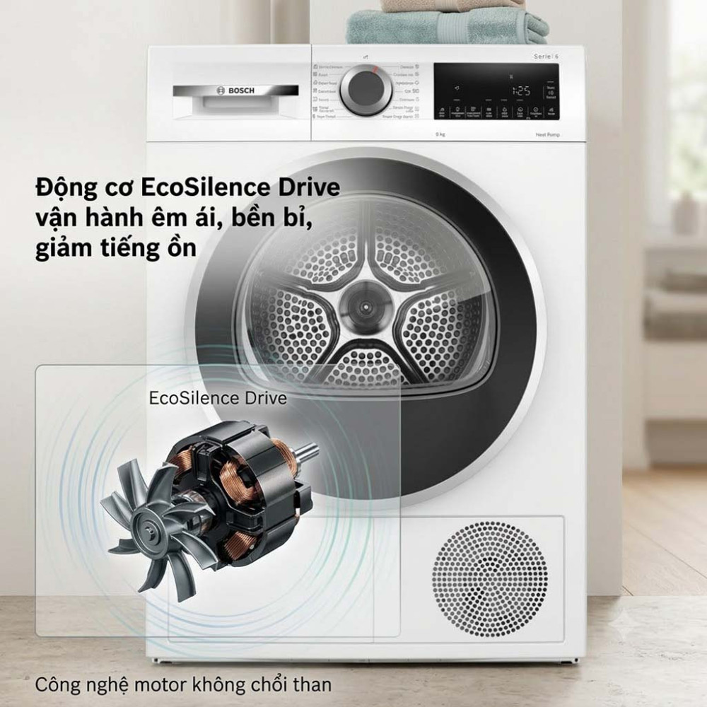 Máy sấy quần áo 9 kg Bosch WQG24570G - Hàng chính hãng