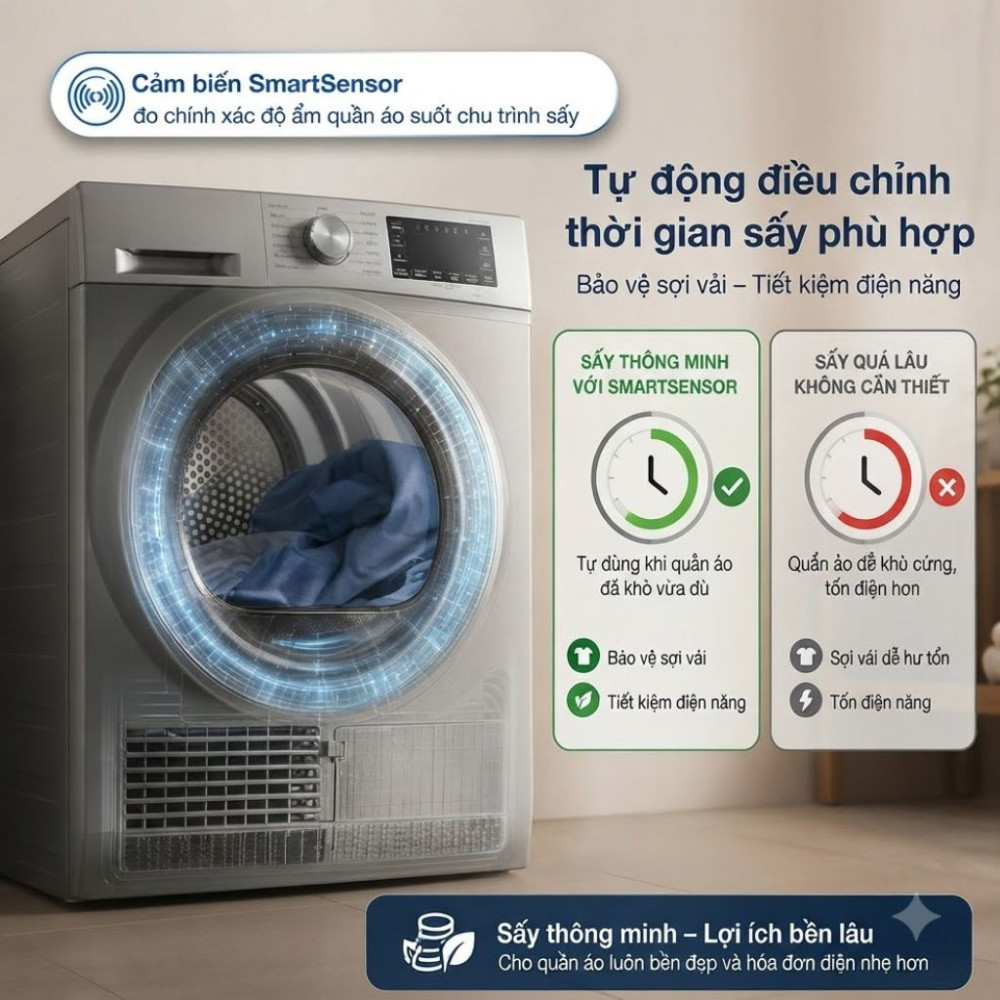 Máy sấy thông hơi Electrolux UltimateCare 300 9 kg EDV904H3EC - Hàng chính hãng
