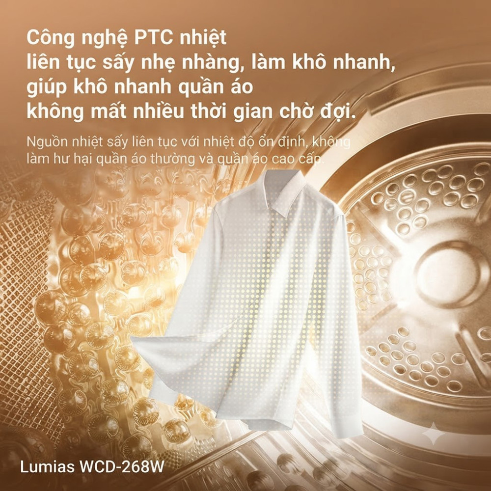 Máy sấy quần áo Lumias WCD-268W - Hàng chính hãng